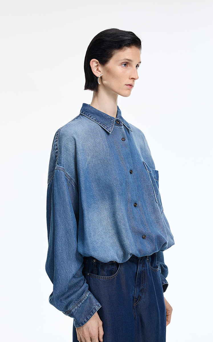 Shirt / JNBY Oversized Batwing Sleeves Lyocell Shirt