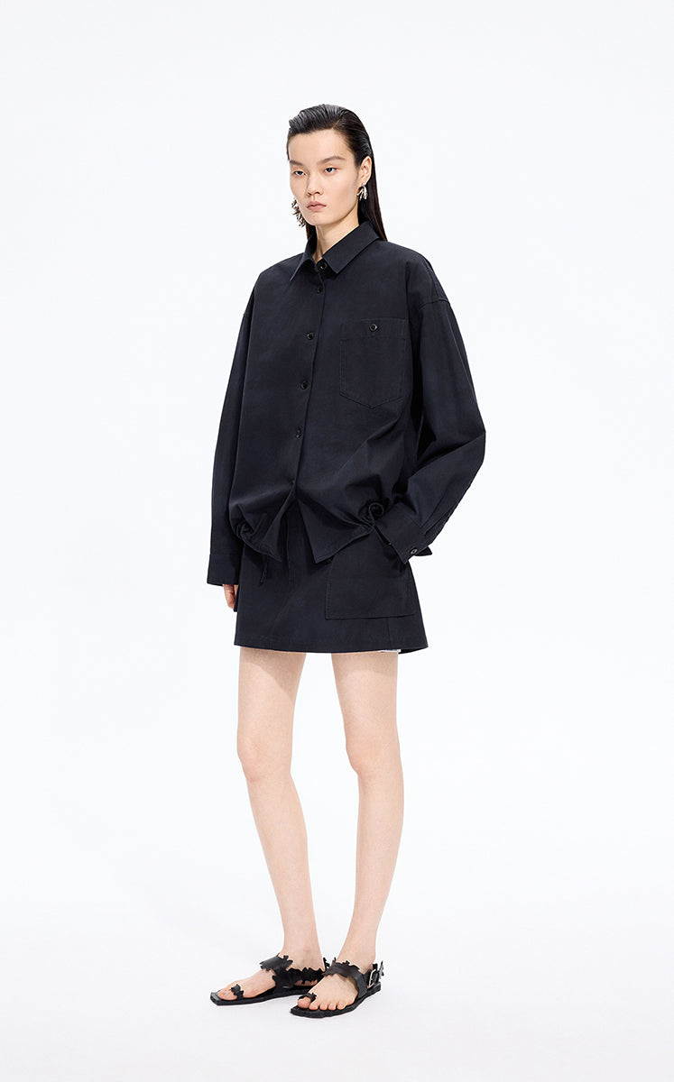 Shirt / JNBY Oversized Floral Print Cotton Shirt