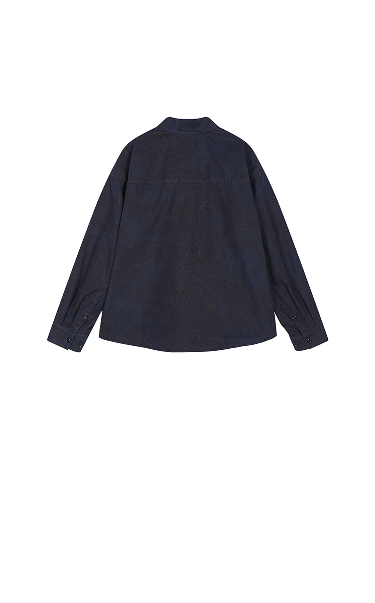 Shirt / JNBY Oversized Floral Print Cotton Shirt