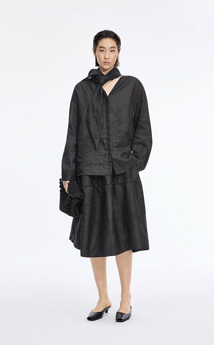 Shirt / JNBY Oversized Linen Long Sleeve Shirt