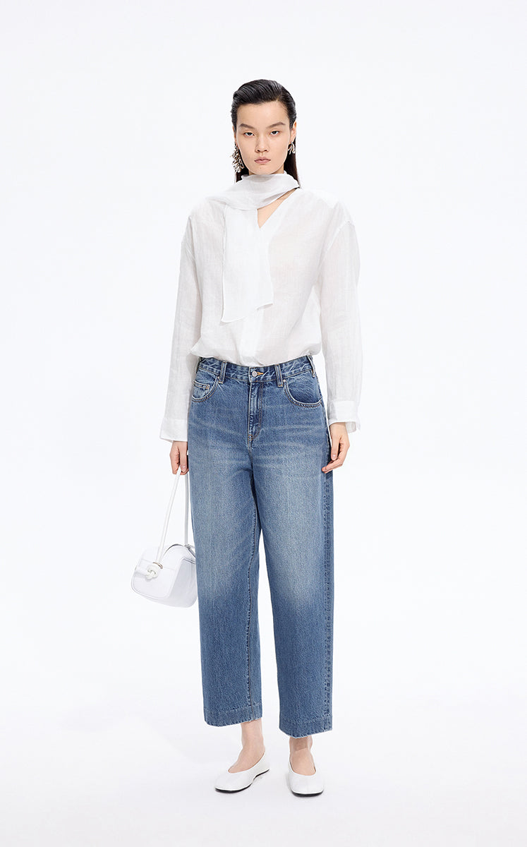 Shirt / JNBY Oversized Linen Long Sleeve Shirt