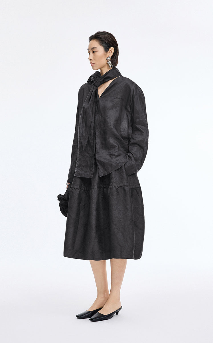 Shirt / JNBY Oversized Linen Long Sleeve Shirt