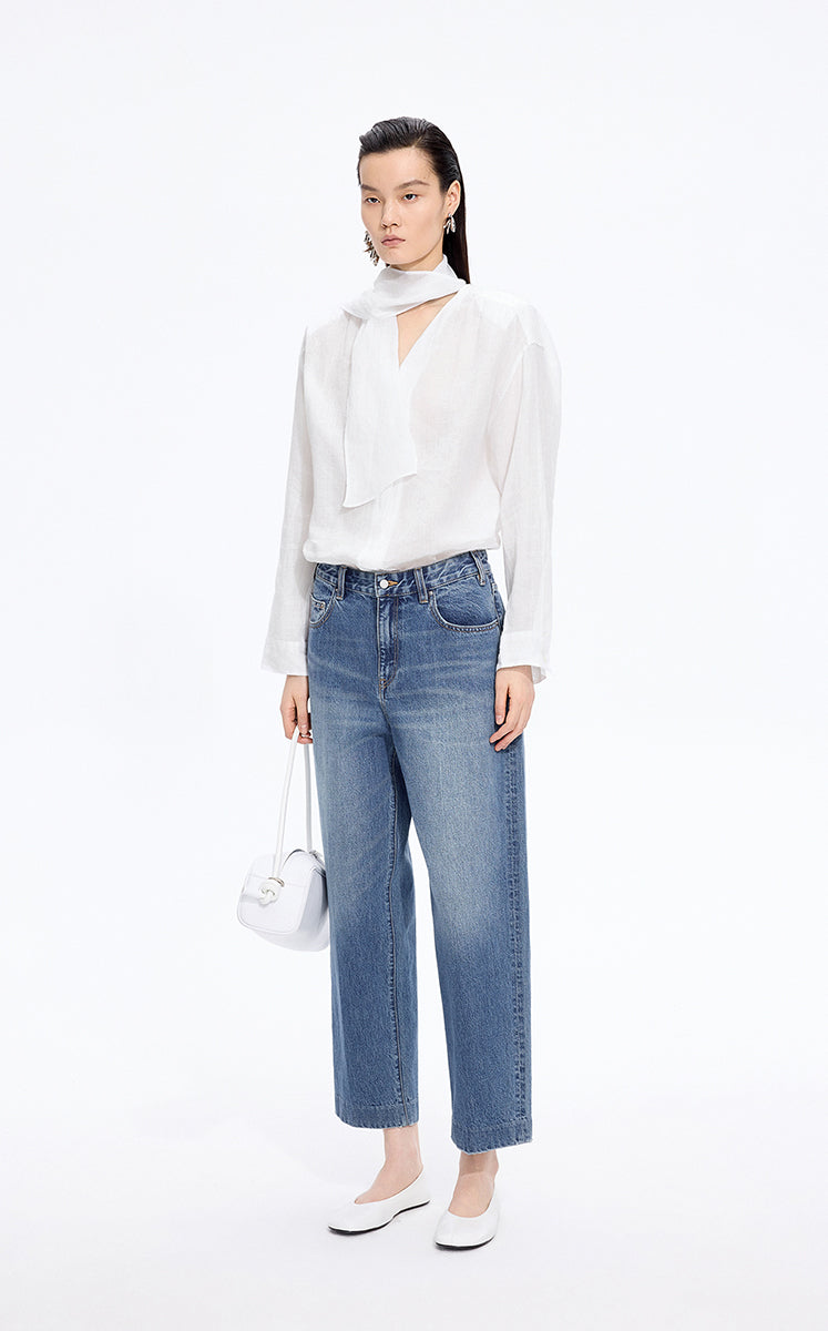 Shirt / JNBY Oversized Linen Long Sleeve Shirt