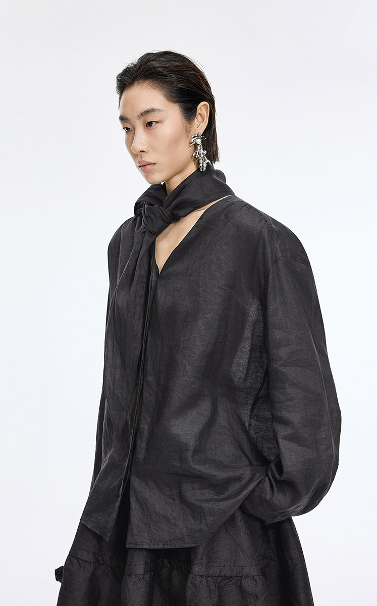 Shirt / JNBY Oversized Linen Long Sleeve Shirt