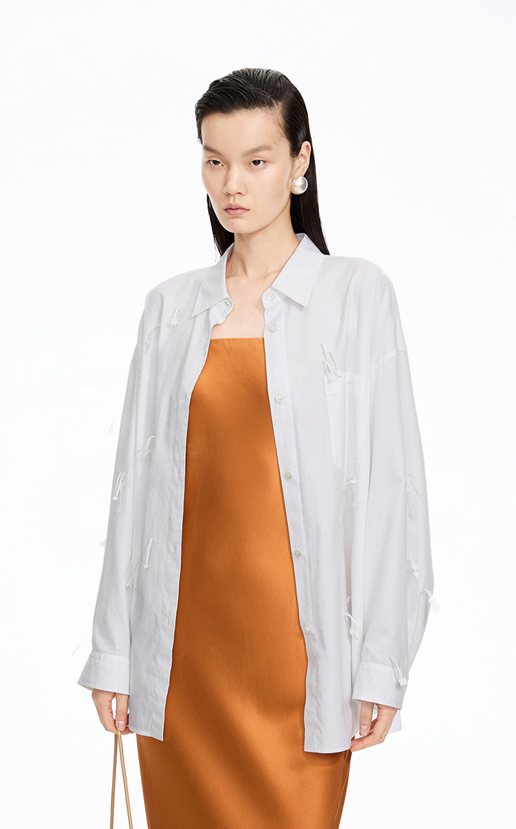 Shirt / JNBY Oversized Stripe Floral Shirt