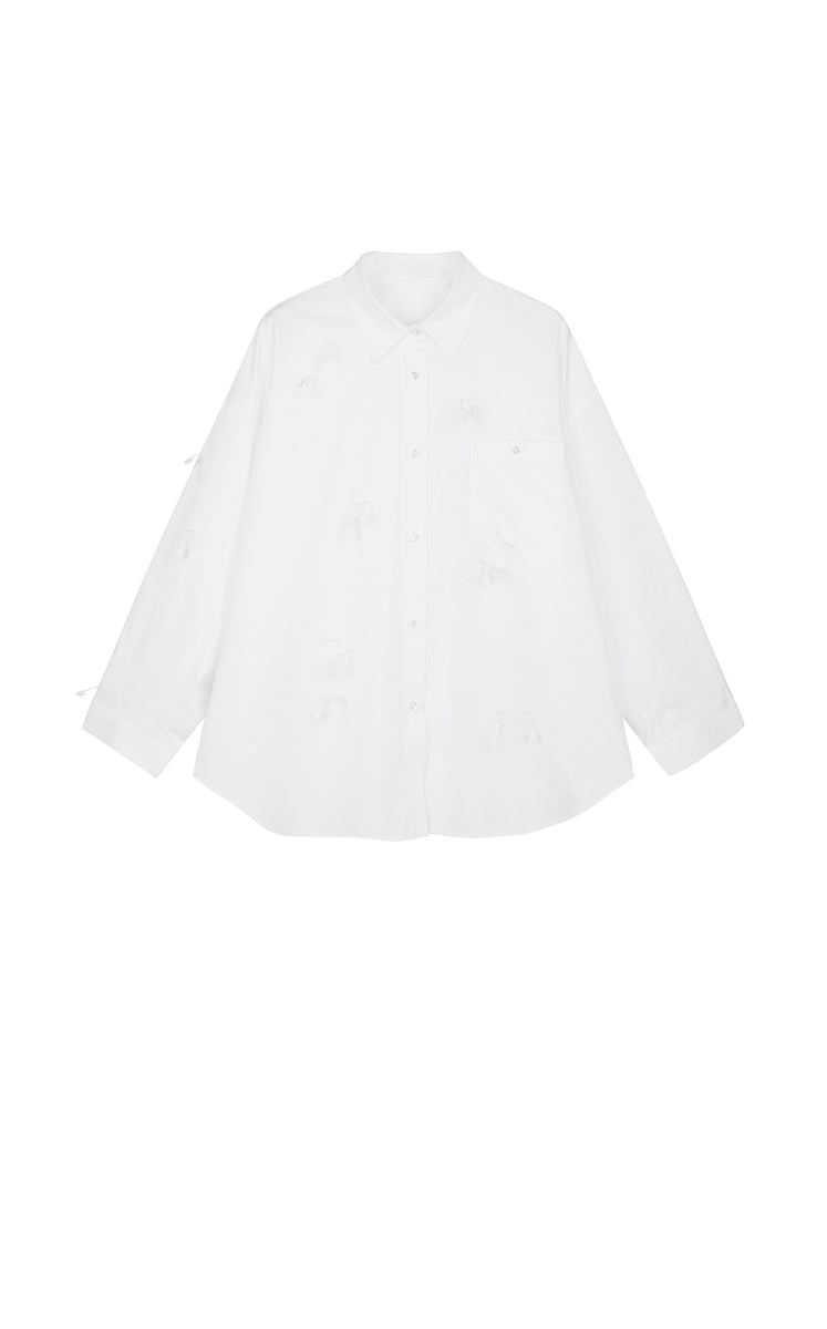 Shirt / JNBY Oversized Stripe Floral Shirt