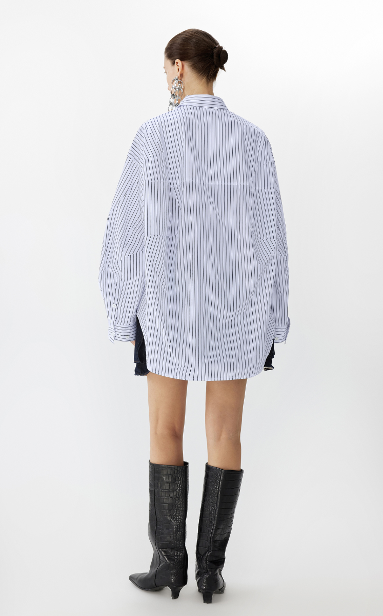 Shirt / JNBY Oversized Striped Cotton Shirt