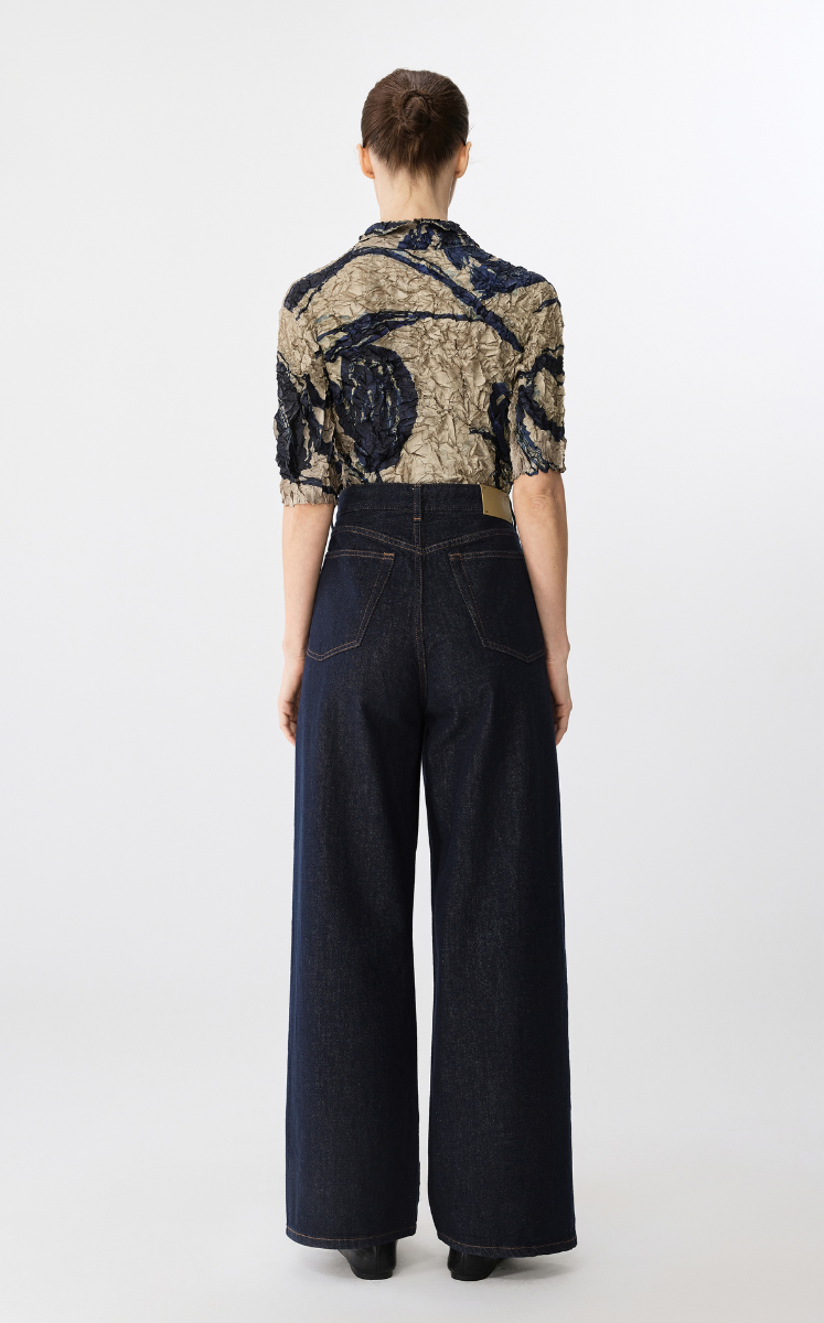 Shirt / JNBY Pleated Floral Slim-Fit Shirt