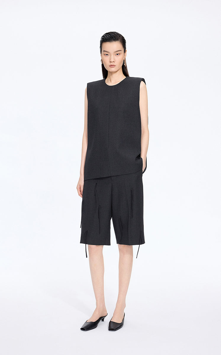 Shirt / JNBY Round Neck Sleeveless Zip-Back Top