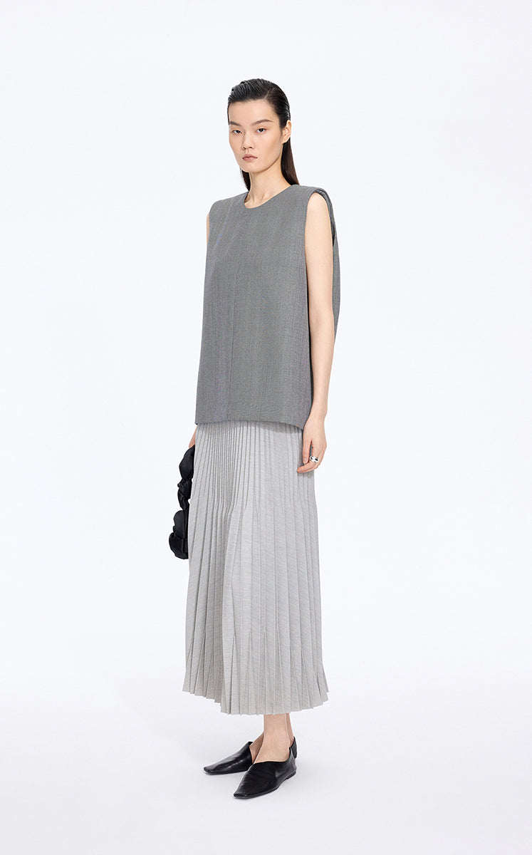 Shirt / JNBY Round Neck Sleeveless Zip-Back Top