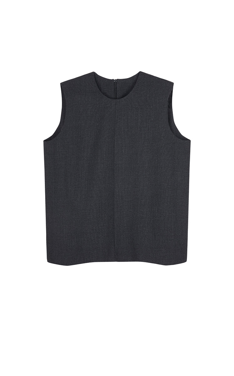 Shirt / JNBY Round Neck Sleeveless Zip-Back Top