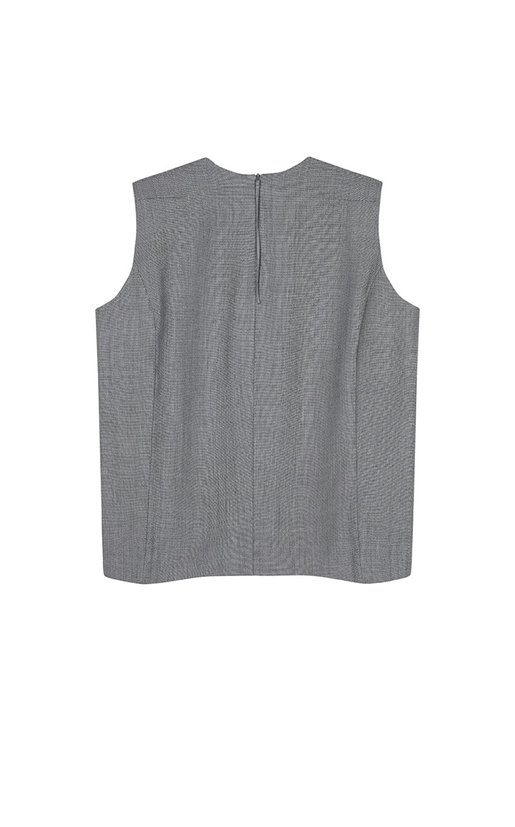 Shirt / JNBY Round Neck Sleeveless Zip-Back Top