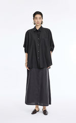 Shirt / JNBY Silk Cotton Oversized Short Sleeve Shirt
