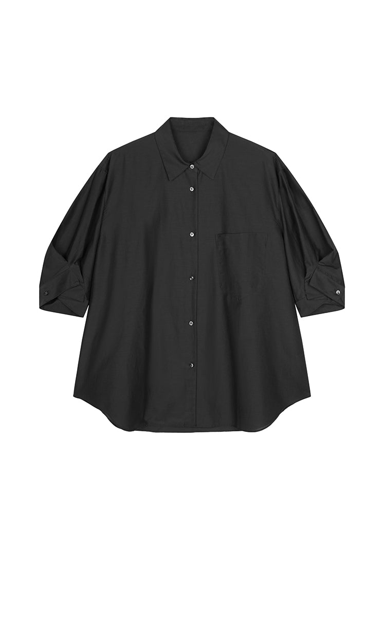 Shirt / JNBY Silk Cotton Oversized Short Sleeve Shirt