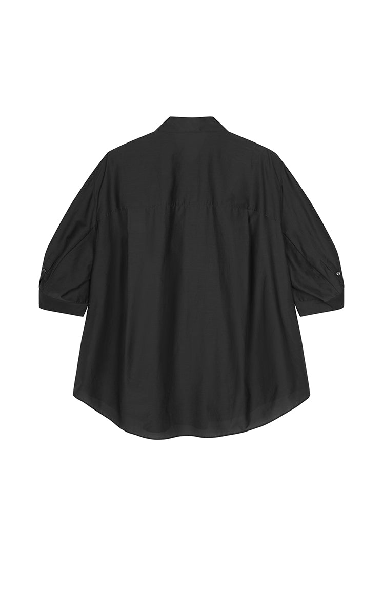 Shirt / JNBY Silk Cotton Oversized Short Sleeve Shirt