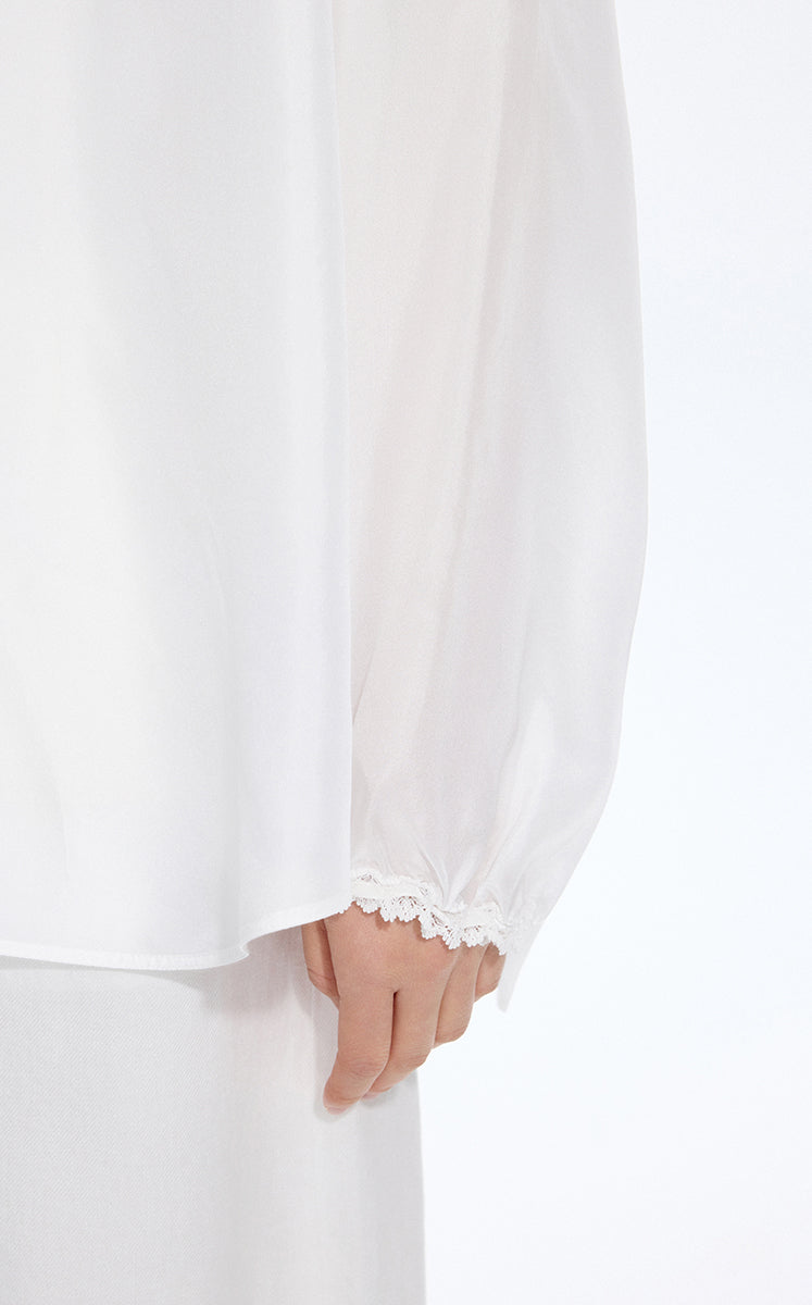Shirt / JNBY Silk Loose Fit Long Sleeve Shirt