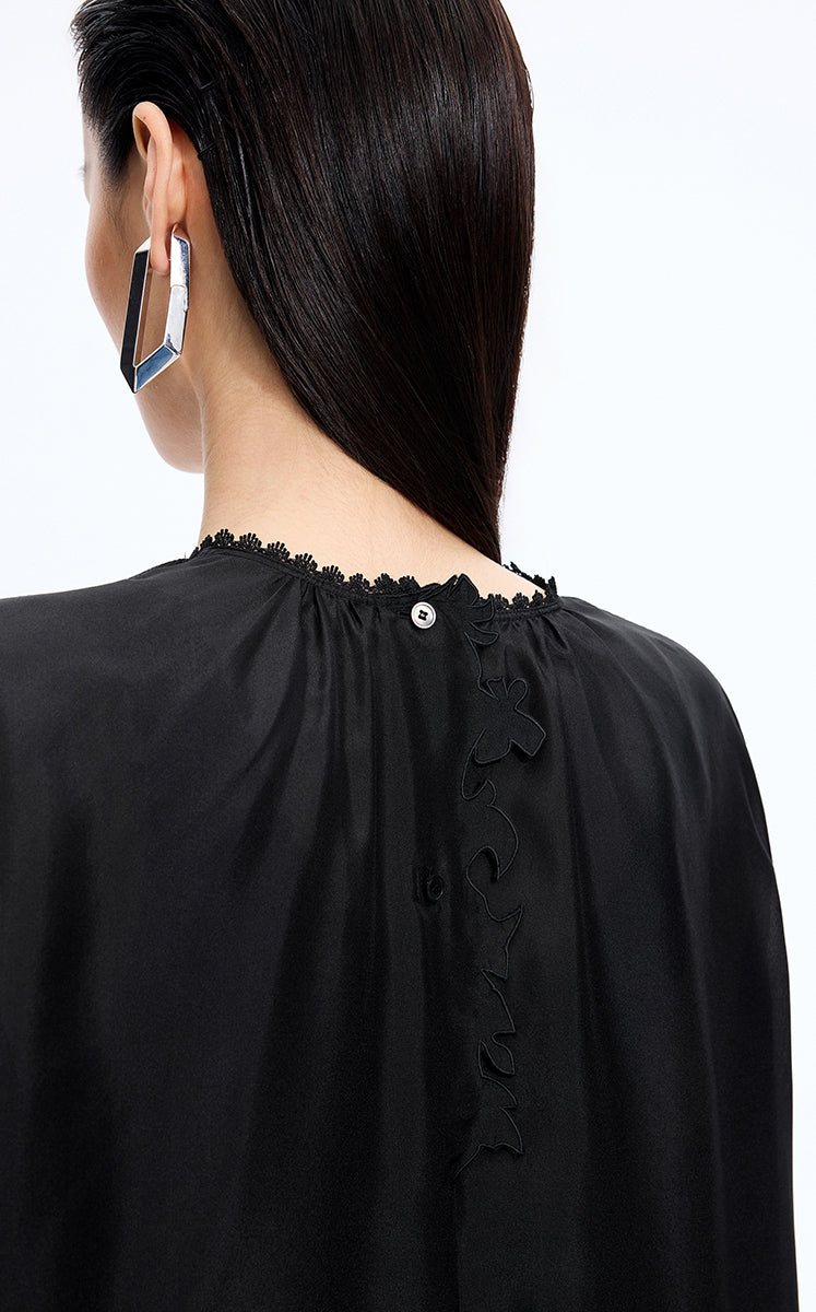 Shirt / JNBY Silk Loose Fit Long Sleeve Shirt