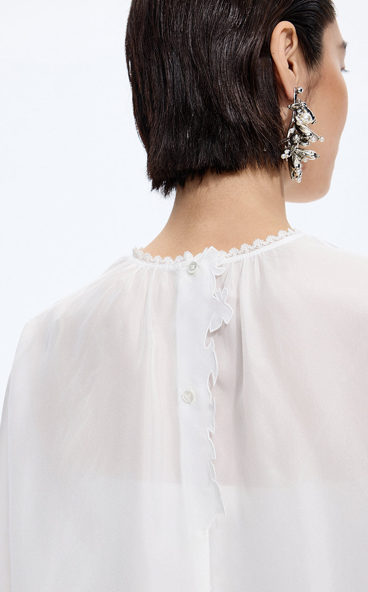 Shirt / JNBY Silk Loose Fit Long Sleeve Shirt