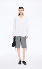 Shirt / JNBY V-Neck Poplin Oversized Shirt