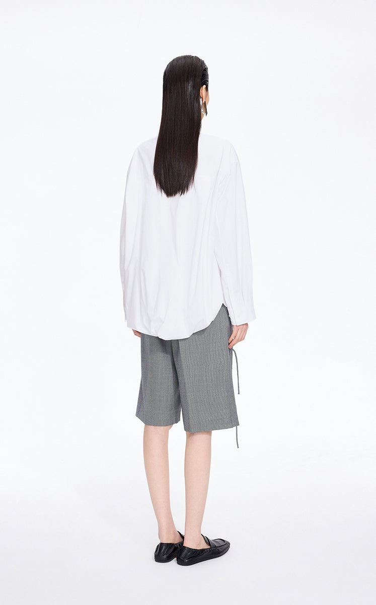 Shirt / JNBY V-Neck Poplin Oversized Shirt