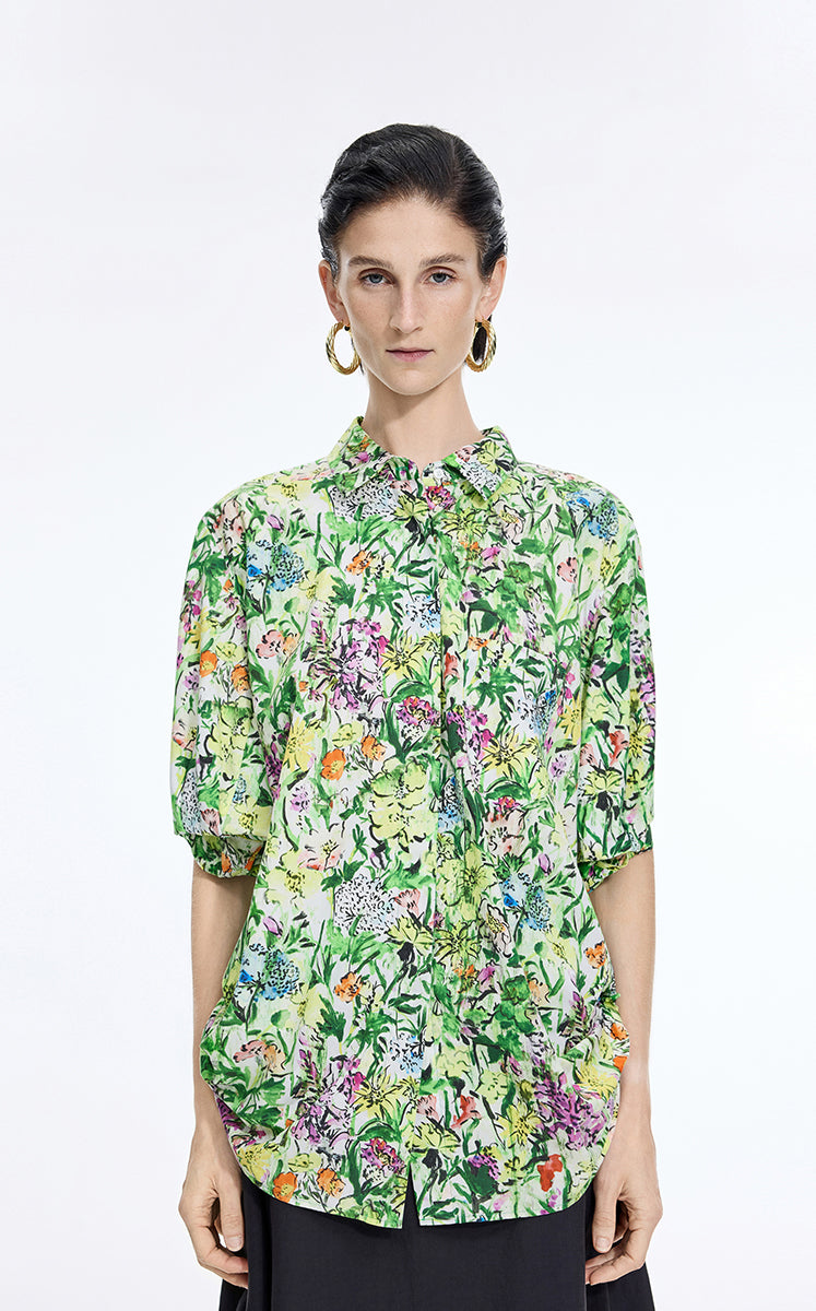 Shirt / JNBY Watercolor Garden Cotton Shirt