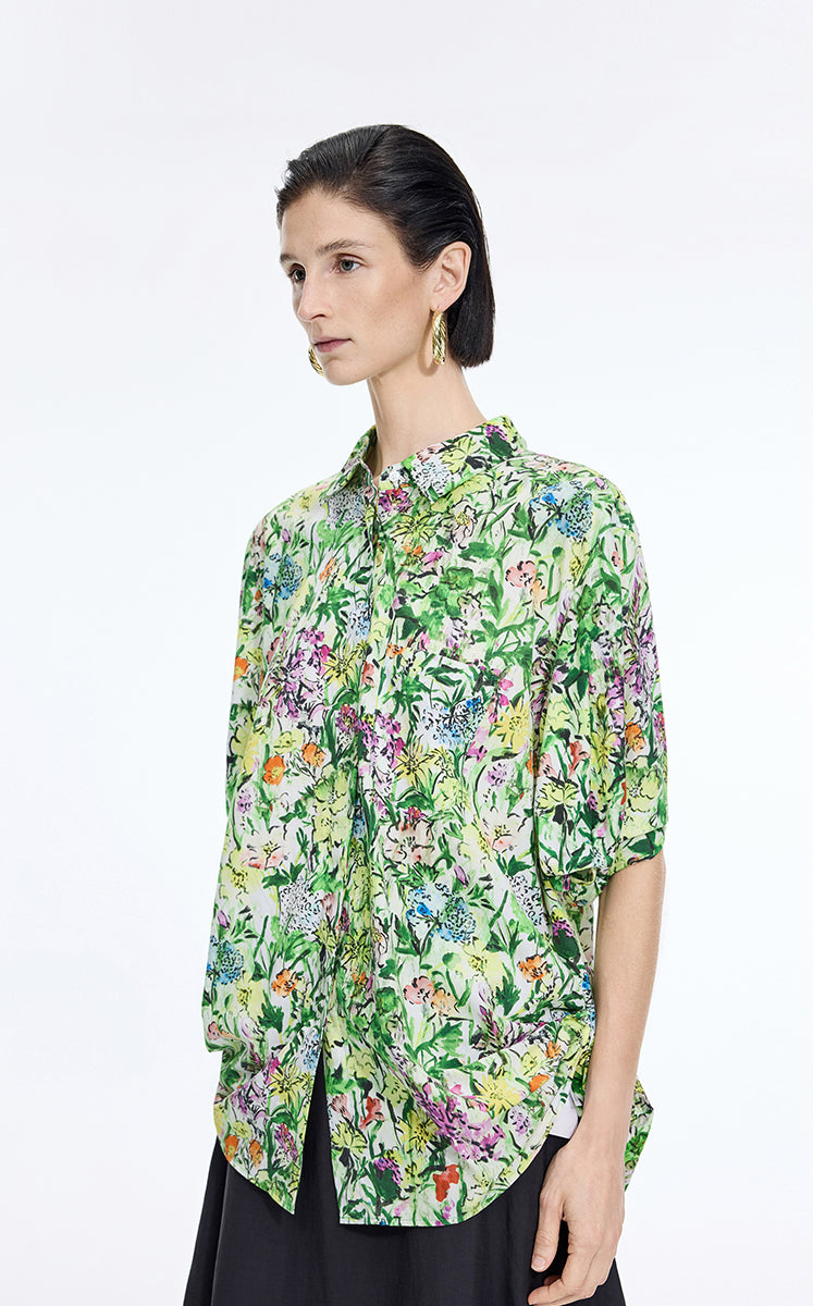 Shirt / JNBY Watercolor Garden Cotton Shirt