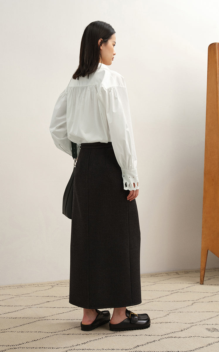 Shirt / LESS Oversized Cotton Silk Blend Long Shirt