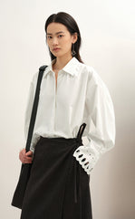 Shirt / LESS Oversized Cotton Silk Blend Long Shirt