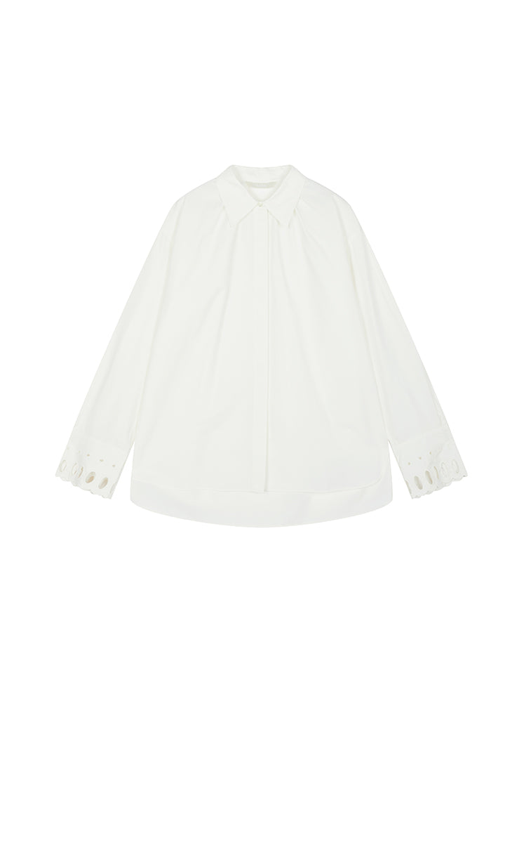 Shirt / LESS Oversized Cotton Silk Blend Long Shirt