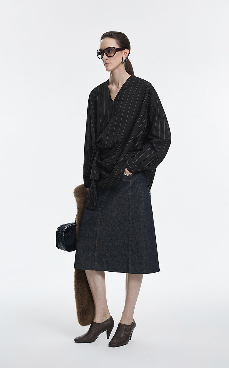 Shirt / JNBY Modal Blend Pleated Hem Oversized Shirt
