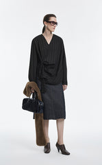 Shirt / JNBY Modal Blend Pleated Hem Oversized Shirt