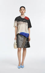 Shirt / JNBY Pearl Print Oversized Short Sleeve Shirt