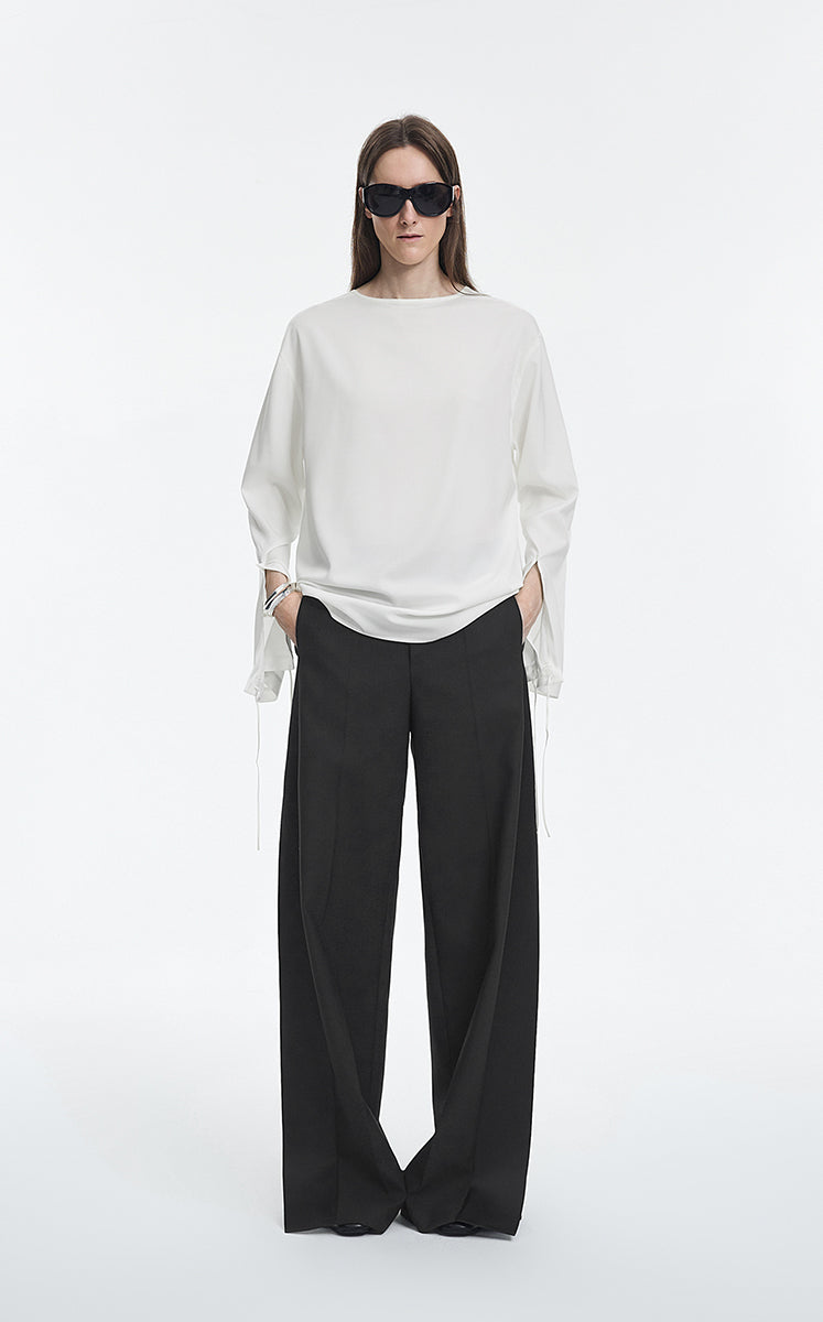 Shirt / JNBY Silk Twill Tie Detail Relaxed Shirt