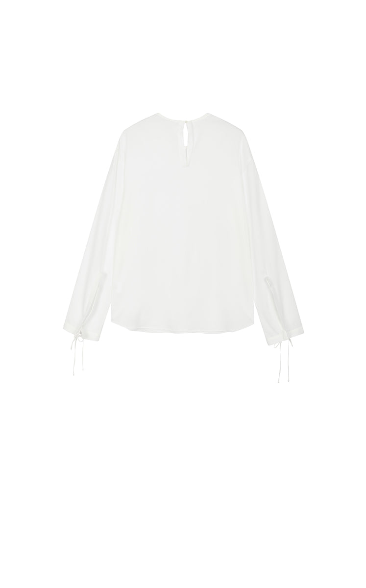 Shirt / JNBY Silk Twill Tie Detail Relaxed Shirt