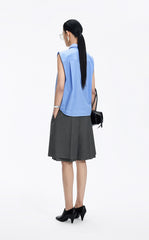 Shirt / JNBY Structured Sleeveless Cotton Pleated Shirt