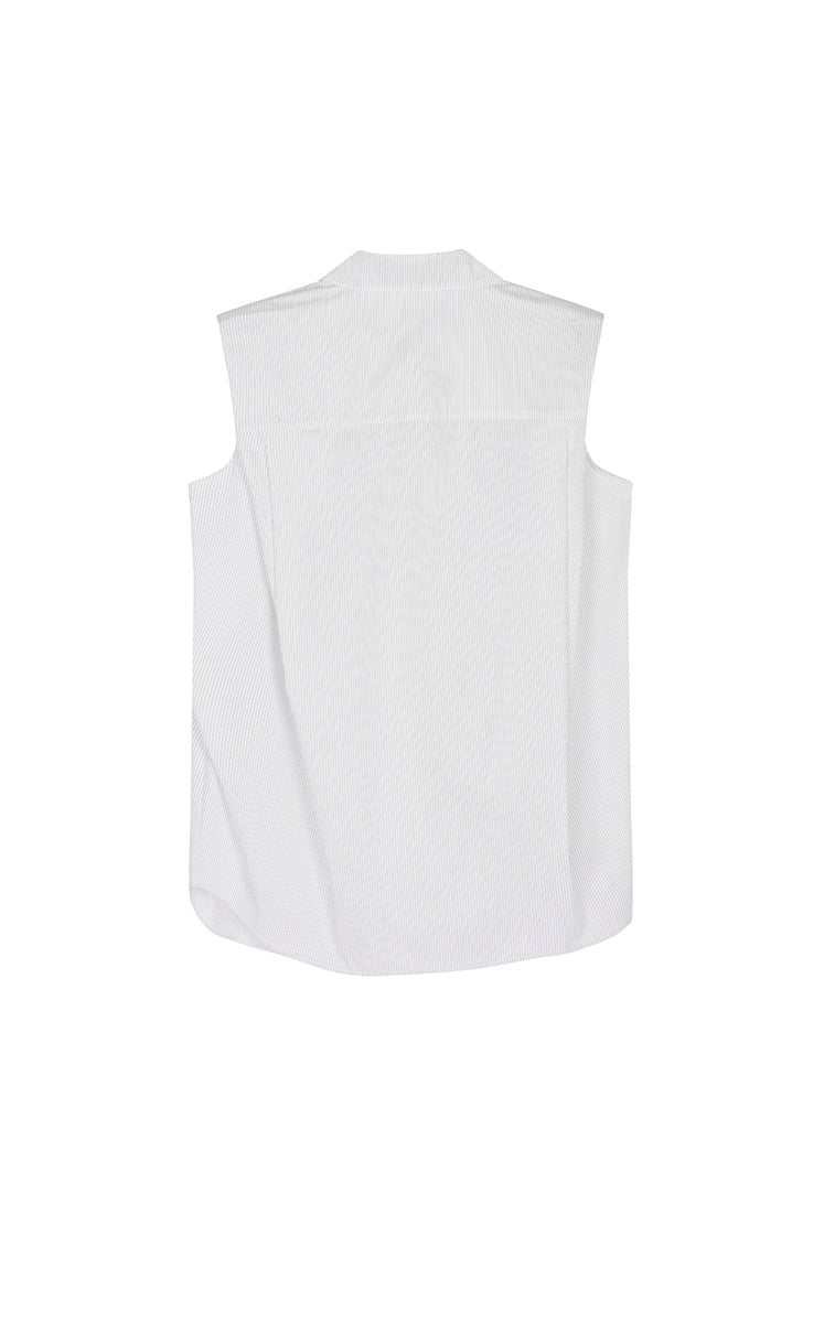 Shirt / JNBY Structured Sleeveless Cotton Pleated Shirt