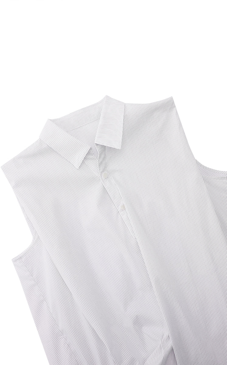 Shirt / JNBY Structured Sleeveless Cotton Pleated Shirt