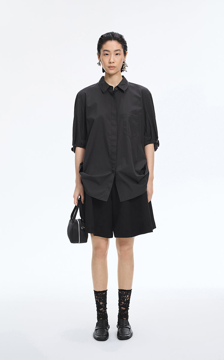 Shirt / JNBY Twisted Poplin Short Sleeve Shirt