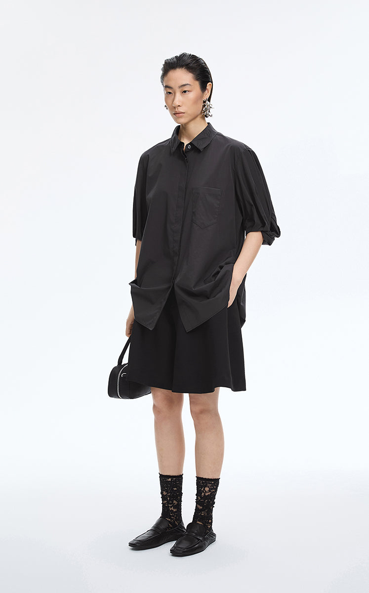 Shirt / JNBY Twisted Poplin Short Sleeve Shirt