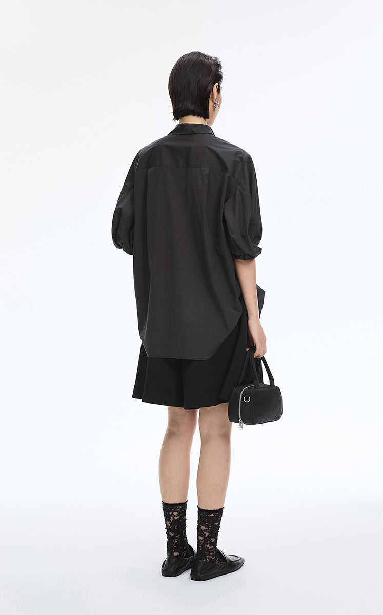 Shirt / JNBY Twisted Poplin Short Sleeve Shirt