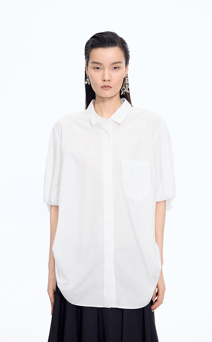 Shirt / JNBY Twisted Poplin Short Sleeve Shirt