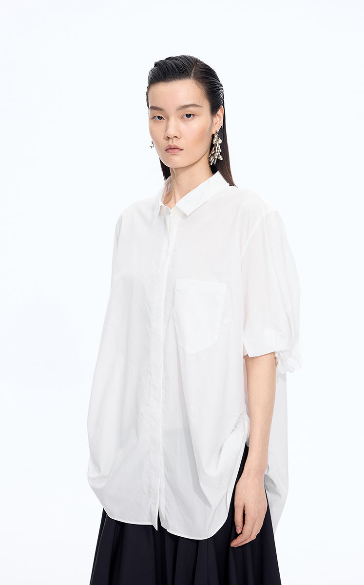 Shirt / JNBY Twisted Poplin Short Sleeve Shirt