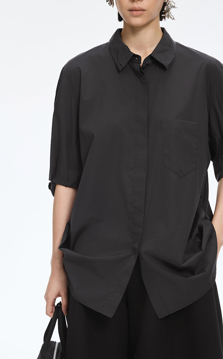 Shirt / JNBY Twisted Poplin Short Sleeve Shirt