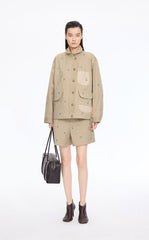 Shorts / JNBY Cotton Embroidered A-Line Shorts