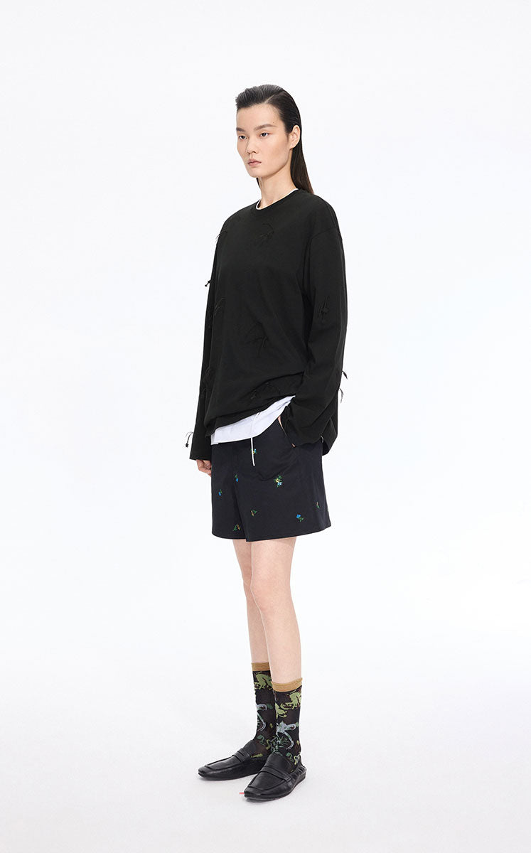 Shorts / JNBY Cotton Embroidered A-Line Shorts