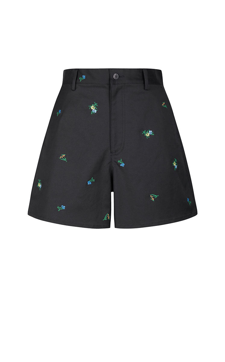 Shorts / JNBY Cotton Embroidered A-Line Shorts