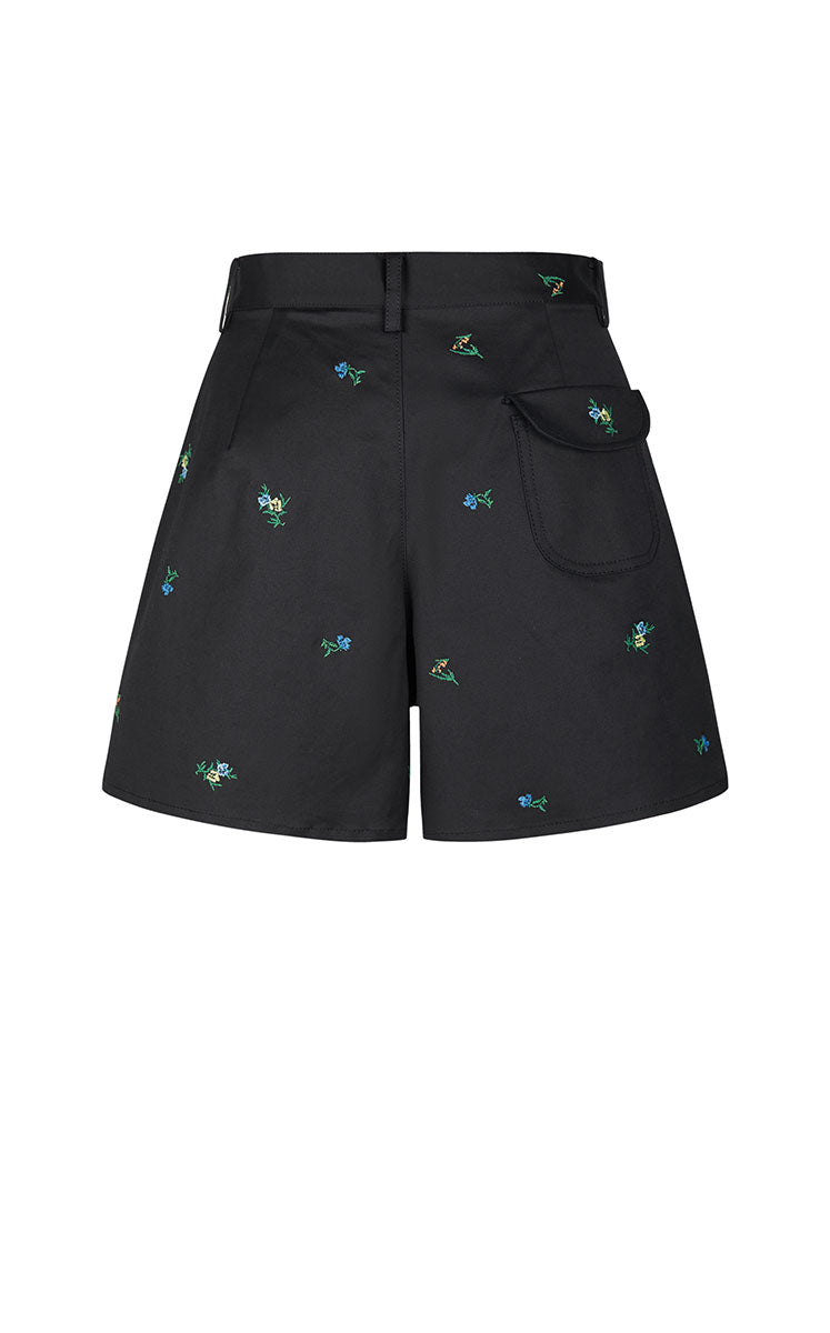 Shorts / JNBY Cotton Embroidered A-Line Shorts