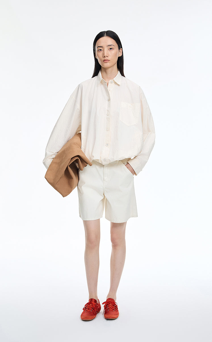 Shorts / JNBY Cotton Wide-Leg Bermuda Shorts
