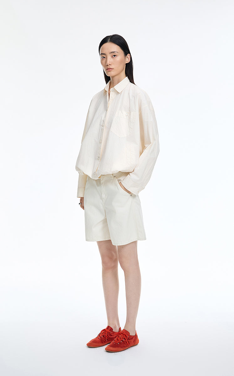 Shorts / JNBY Cotton Wide-Leg Bermuda Shorts