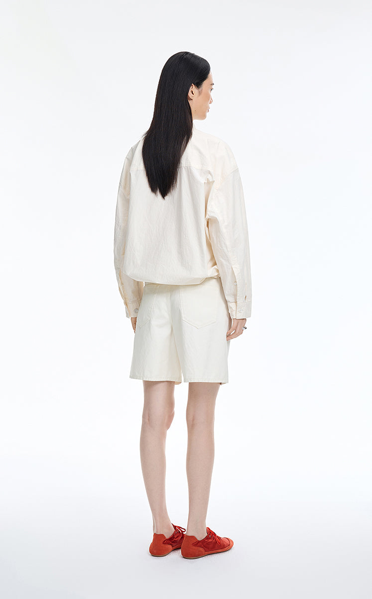 Shorts / JNBY Cotton Wide-Leg Bermuda Shorts